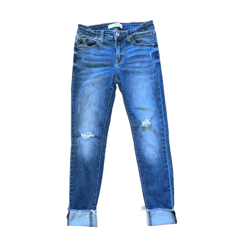 KanCan Low Rise Cuffed Cropped Skinny Ankle Dark Wash Jeans Size 7/27